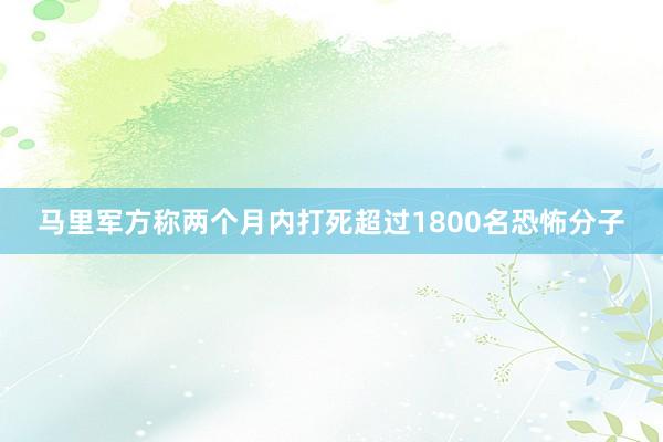 马里军方称两个月内打死超过1800名恐怖分子