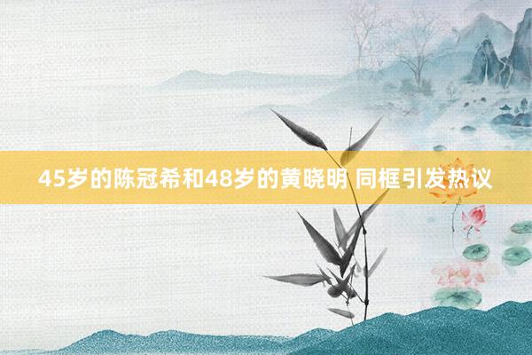 45岁的陈冠希和48岁的黄晓明 同框引发热议
