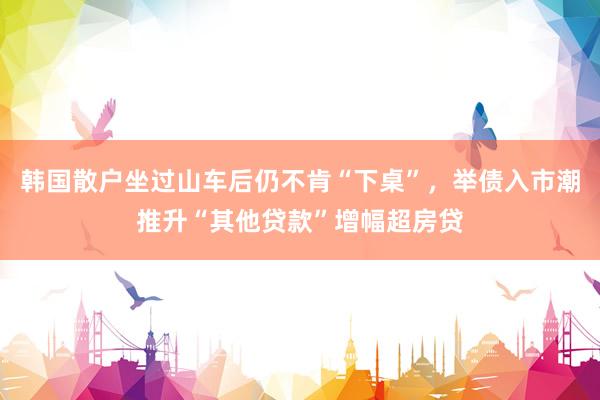 韩国散户坐过山车后仍不肯“下桌”，举债入市潮推升“其他贷款”增幅超房贷