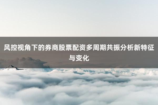 风控视角下的券商股票配资多周期共振分析新特征与变化