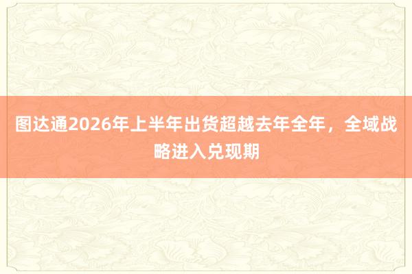 图达通2026年上半年出货超越去年全年，全域战略进入兑现期