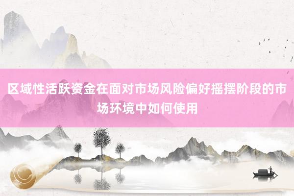 区域性活跃资金在面对市场风险偏好摇摆阶段的市场环境中如何使用