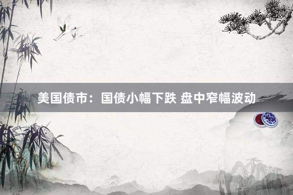 美国债市：国债小幅下跌 盘中窄幅波动