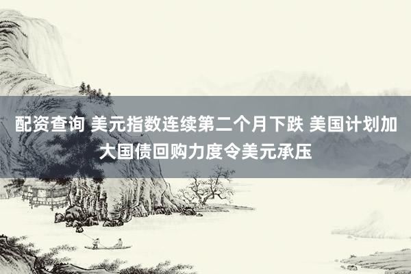配资查询 美元指数连续第二个月下跌 美国计划加大国债回购力度令美元承压