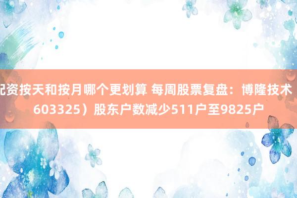 配资按天和按月哪个更划算 每周股票复盘：博隆技术（603325）股东户数减少511户至9825户