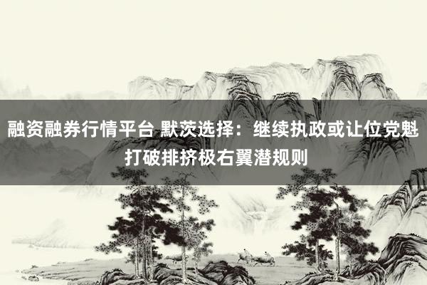 融资融券行情平台 默茨选择：继续执政或让位党魁 打破排挤极右翼潜规则