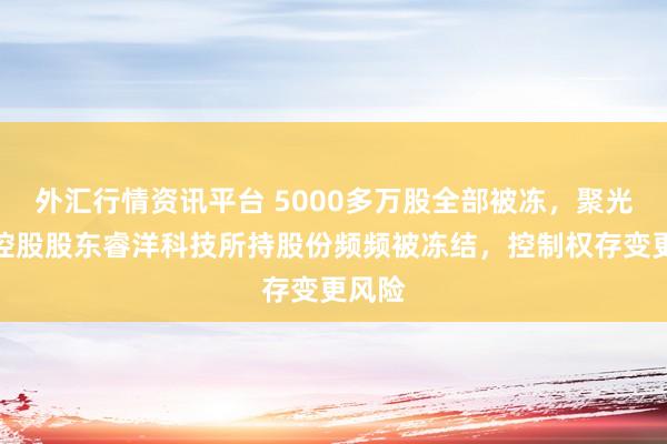 外汇行情资讯平台 5000多万股全部被冻，聚光科技控股股东睿洋科技所持股份频频被冻结，控制权存变更风险