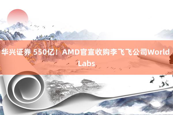 华兴证券 550亿！AMD官宣收购李飞飞公司World Labs