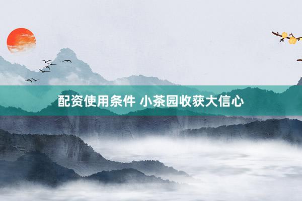 配资使用条件 小茶园收获大信心